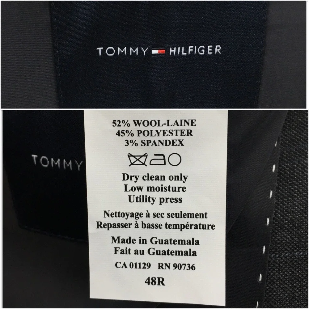 TOMMY‎ HILFIGER Mens Blazer Sport Coat Casual Jacket Size 48R Classic Wool Suit